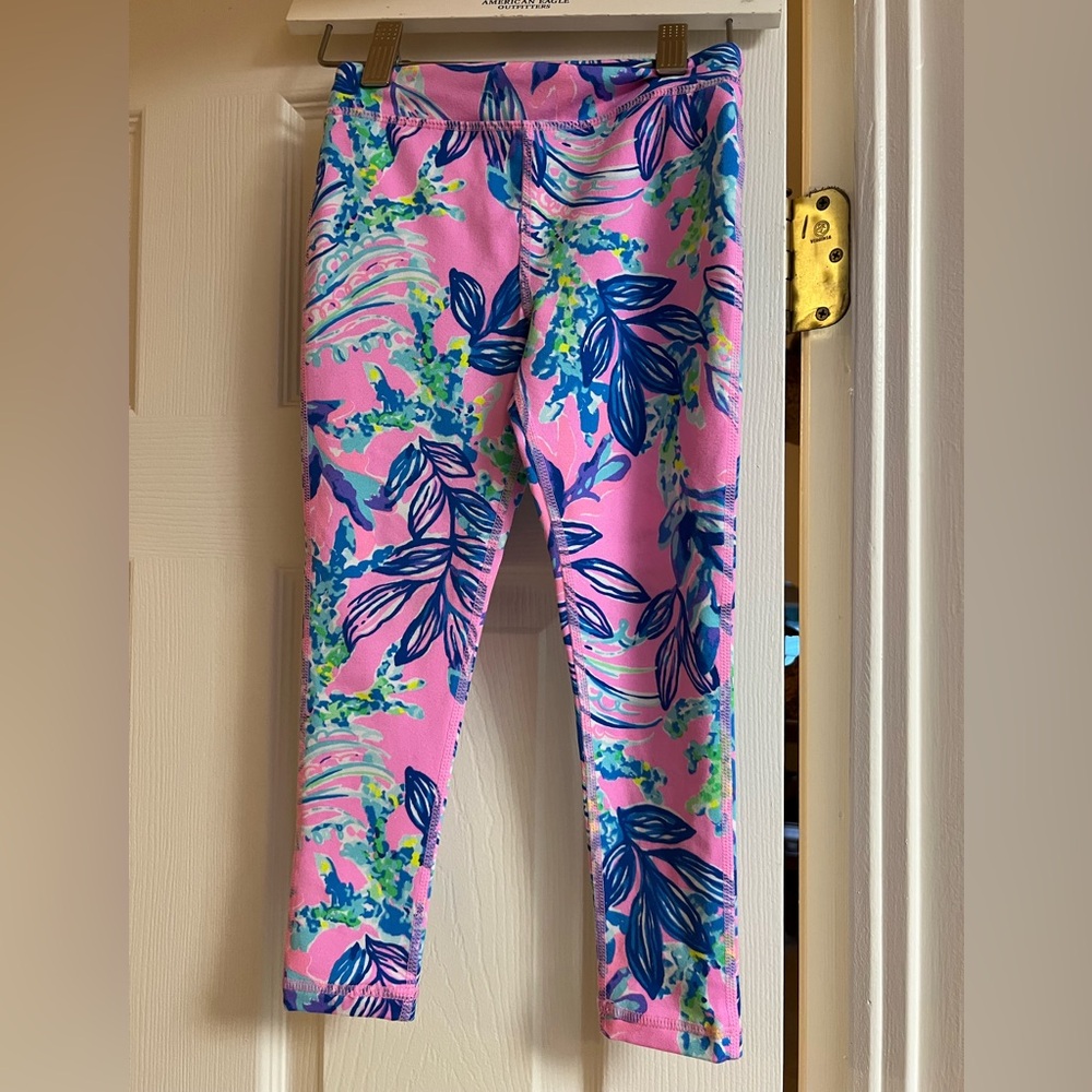 Lilly Pulitzer Pink and Blue Floral Kids Leggings
